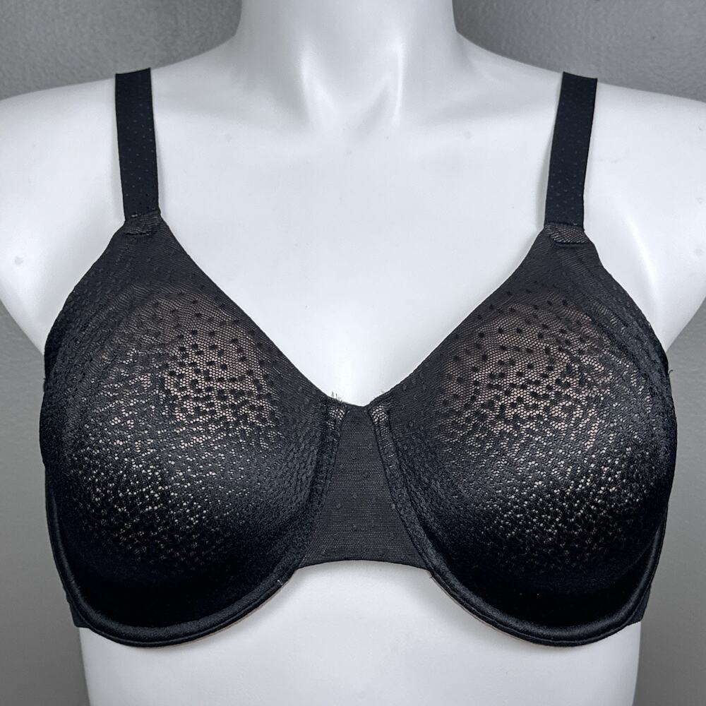 Wacoal 42C 855303 Back Appeal Underwire Back Smoothing Bra Black Tan Unlined